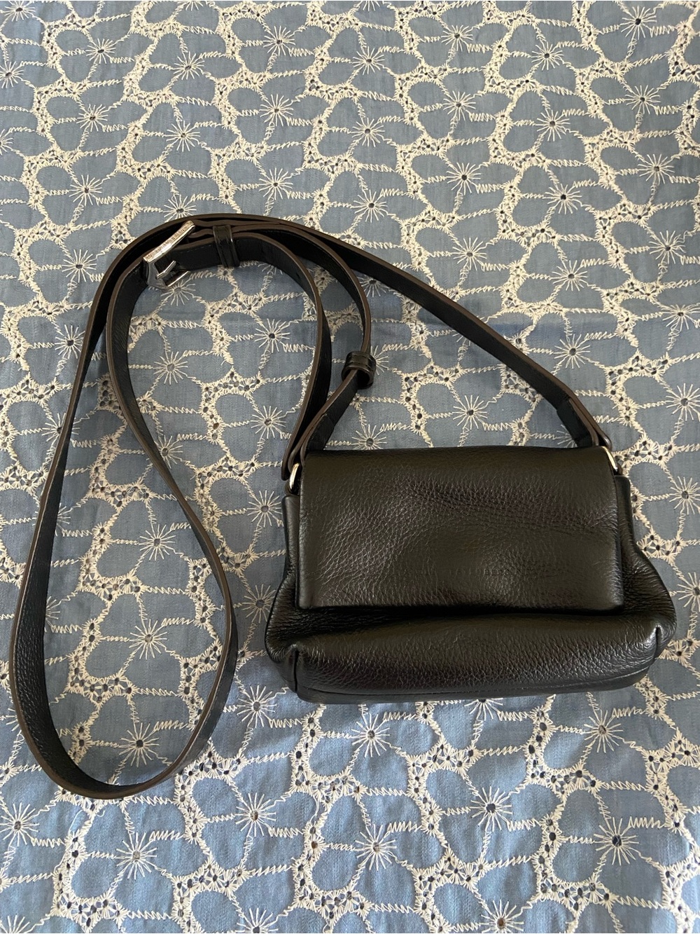 Aimee Kestenberg Black Pebbled Leather Crossbody Bag